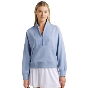 Travis Mathew Bristol Half Zip Stand Collar Golf Pullover Sweater Blue Size XL